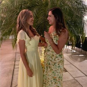 Mango Yellow Asymmetrical Sundress with Flutter Sleeves. Only worn once